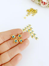 5 pcs Gold Mini Evil Eye Charm, Mini Evil Eye Pendant, Heart Star Horseshoe Snowflake Charms