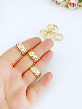 Gold Wide Band Ring, Adjustable Ring, White Stone Ring, Geometric Ring