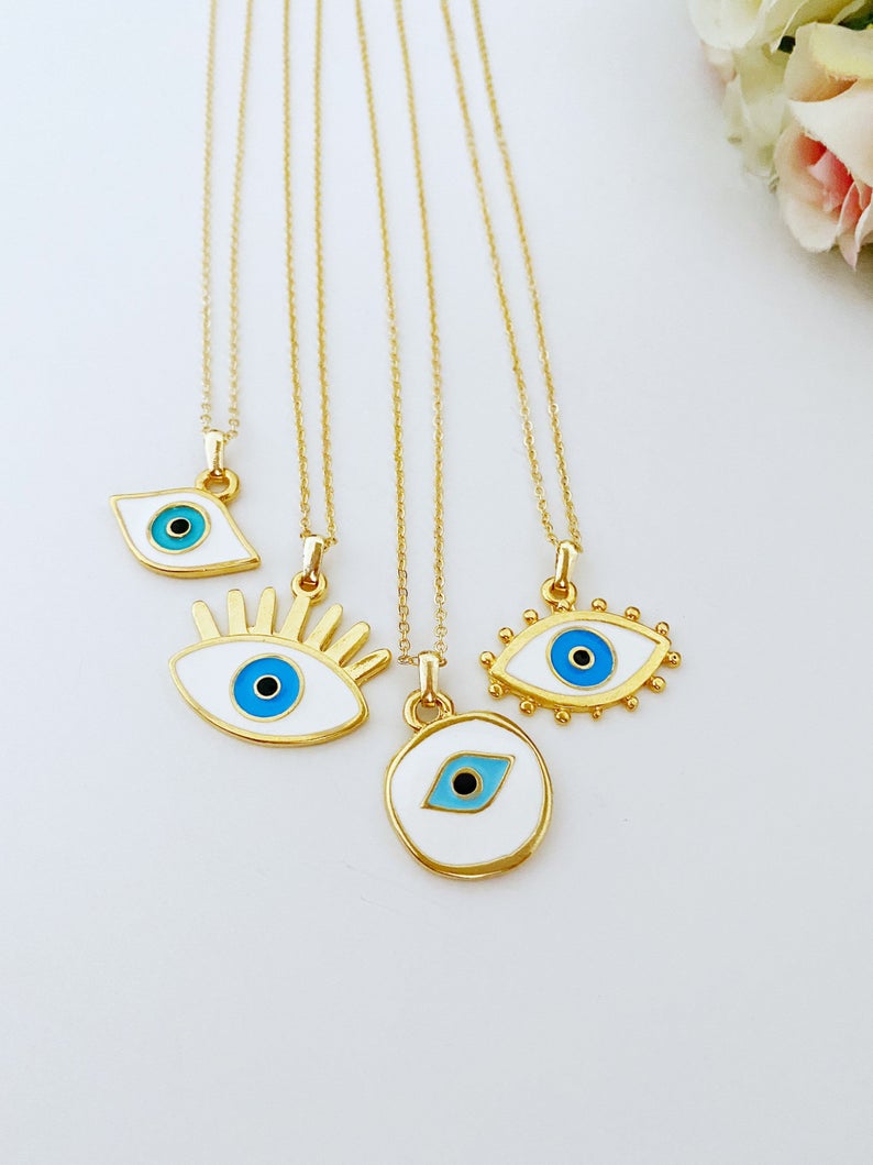 14K Gold Diamond Evil Eye Necklace – KEILA