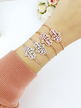 Wedding Bracelet, Hamsa Hand Bracelet, Adjustable Bracelet, CZ bracelet