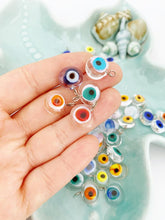 10 pcs Evil eye beads, clear evil eye charm, murano glass beads, rainbow glass charm