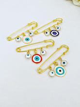 Turkish Evil Eye Safety Pins, Evil Eye Brooch, Greek Mati Evil Eye Protection