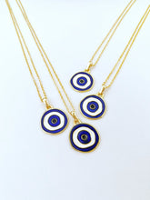 Blue Evil Eye Necklace, Lucky Charm Evil Eye, Gold Necklace, Brass Evil Eye Bead