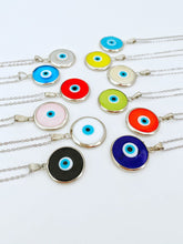 Silver Murano Evil Eye Necklace, Handmade Murano Bead, Lucky Charm Necklace
