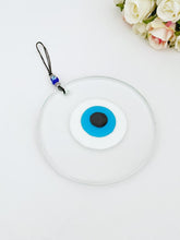 Evil Eye Home Decor, Clear Glass Evil Eye Bead, Handmade Evil Eye Wall Hanging