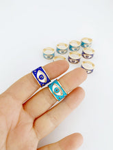 Evil Eye Ring, Wide Band Ring, Gold Ring, Blue Evil Eye Ring, Evil Eye Jewelry