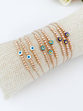 Evil Eye Bracelet, Rose Gold Bracelet, Minimalist Bracelet, Ball Bracelet