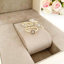 Gold Evil Eye Ring, Dainty Ring, Everyday Ring, Adjustable Ring, Zircon Charm Ring