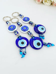 Blue Evil Eye Keychain, Evil Eye Bead, Evil Eye Keyring, Good Luck Charm