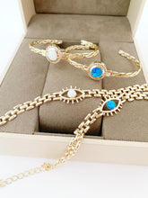 Gold Evil Eye Bracelet, Opal Evil Eye Bracelet, Cuff Bracelet, Evil Eye Jewelry
