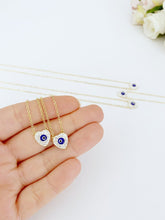 Dainty Evil Eye Necklace, Mothers Day Gift, Gold Evil Eye Necklace, Zircon Heart