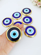 Gold Evil Eye Bead, Unique Wedding Favors, Glass Evil Eye with no Hole, Wedding Gift