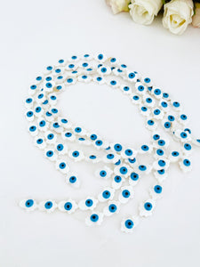 Evil Eye Hamsa Beads, Mother of Pearl Hamsa Hand Beads, 5 pcs Pearl Evil Eye Beads
