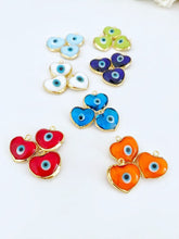 Murano Evil Eye Beads, Glass Heart Beads, Heart Evil Eye Pendant, Handmade Murano Bead