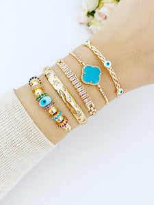 Evil Eye Bracelet, Blue Glass Pandora Charm, Evil Eye Cuff Bracelet, CZ bracelet