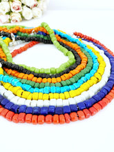 Hand Made Murano Glass Cube Beads, 10 pcs, Large Hole Beads, Boho Jewelry