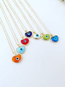 Evil Eye Necklace, Mothers Day Gift Necklace, Love Necklace, Murano Heart Charm