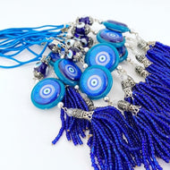 Car rear view mirror charm, evil eye bead, blue evil eye, turkish evil eye beads