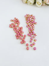 7mm Pink Evil Eye Spacer Beads, Gold Connectors, Evil Eye Jewelry Supply, BULK