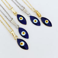 Blue Evil Eye Necklace, Teardrop Necklace, Evil Eye Protection, Greek Evil Eye