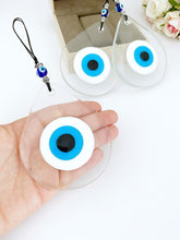 Blue Evil Eye Wall Hanging, Evil Eye Home Decor, Fused Glass Bead