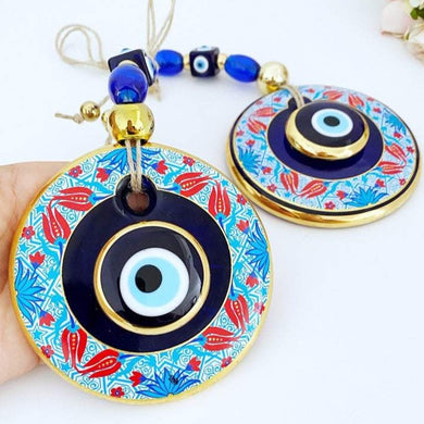 Larger Evil Eye Wall Hanging, Glass Round Evil Eye, Nazar Amulet, Evil Eye Bead