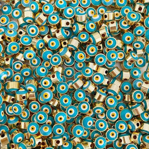 5 pcs Evil Eye Spacer Beads, 7mm Blue Evil Eye Bead, YelloW Eye Beads, DIY Bracelet