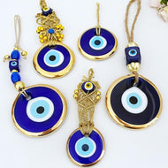 Gold Evil Eye Wall Hanging, Evil Eye Home Decor, Gold Macrame Wall Hanging - Evileyefavor