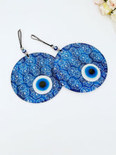 Hamsa Evil Eye Wall Hanging, Glass Evil Eye, Blue Hamsa Decor, Handmade