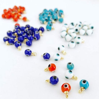 1 to 5 pcs, Tiny Glass Evil Eye Beads, Evil Eye Jewelry DIY Supply, Handmade Murano Bead