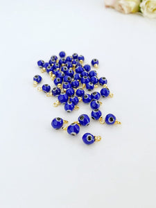 1 to 5 pcs, Tiny Glass Evil Eye Beads, Evil Eye Jewelry DIY Supply, Handmade Murano Bead