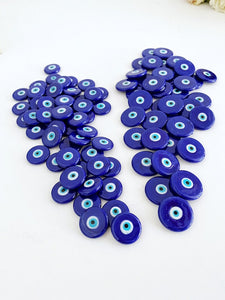 10 PCS Blue Evil Eye Bead, Handmade Glass Murano Bead, 15mm 20mm Evil Eye Cabochon