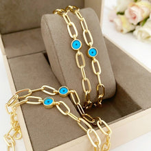 Tiny Evil Eye Bracelet, Evil Eye Jewelry, Gold Link Chain Bracelet