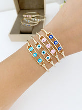 Evil Eye Bracelet, Gold Bangle Bracelet, Water Resistant Jewelry, Evil Eye Beads