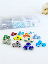 Evil Eye Glass Murano Beads, 8mm Handmade Pandora Beads, 3pcs