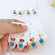 Turquoise Earrings Gold, Boho Earrings for Women, Turquoise Dangle Earrings