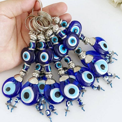 Turkish Evil Eye Keychain for Protection, Evil Eye Accessories, Baptism Favors