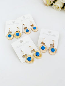 Turquoise Earrings Gold, Boho Earrings for Women, Turquoise Dangle Earrings