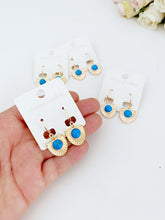 Turquoise Earrings Gold, Boho Earrings for Women, Turquoise Dangle Earrings