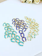 5 pcs Lucky Horseshoe Evil Eye Charm, Blue Evil Eye Bead, Mini Charm