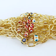 Evil Eye Ankle Bracelet, Gold Evil Eye Pandora Anklet, Pandora Charm Anklet - Evileyefavor
