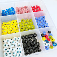 Glass Evil Eye Beads DIY, Evil Eye Cabochons, BULK Evil Eye Charms