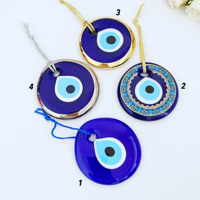 Handmade Glass Evil Eye Bead, Gold Silver Evil Eye, Turkish Evil Eye, Ojo Turco