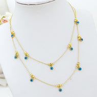 Blue Evil Eye Necklace with Gold Chain, Dainty Evil Eye Necklace, Tiny Evil Eye - Evileyefavor