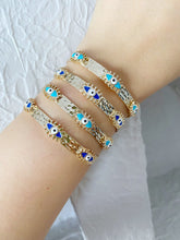 Evil Eye Bracelet, Gold Cuff Bracelet, Blue Evil Eye Bracelet, Turkish Evil Eye Jewelry