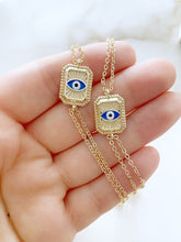 Evil Eye Chain Bracelet, Elegant Blue Evil Eye Bracelet, Double Chain Bracelet