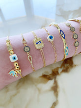 Gold Evil Eye Bracelet, Chain Bracelet, Cuff Bracelet, Evil Eye Jewelry