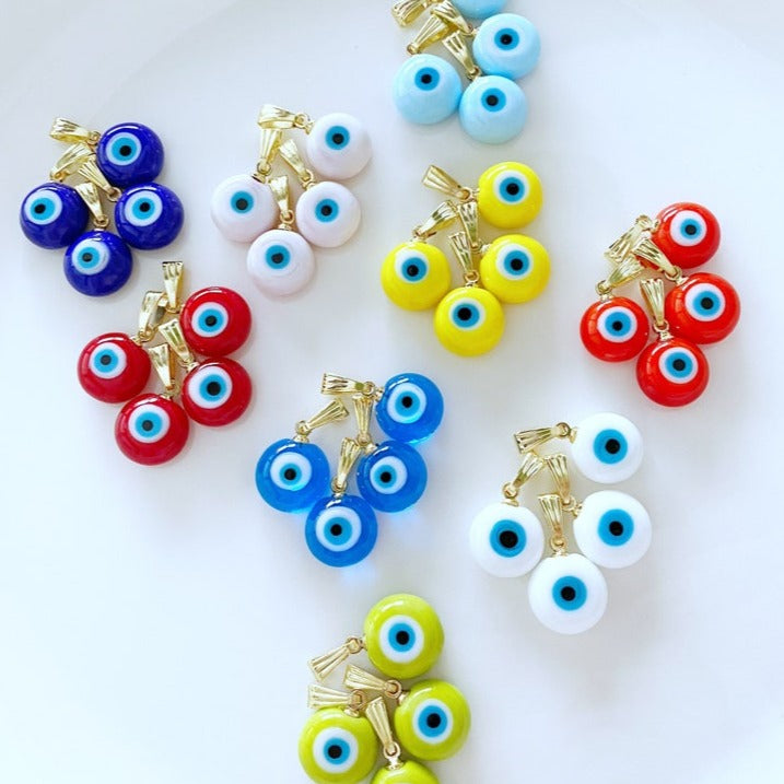 Evil Eye Murano Bead 5pcs, Handmade Glass Beads, Murano Necklace