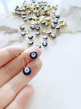 Evil Eye Safety Pin - Blue Evil Eye Bead - Baby Protection Pin - Tiny Evil Eye