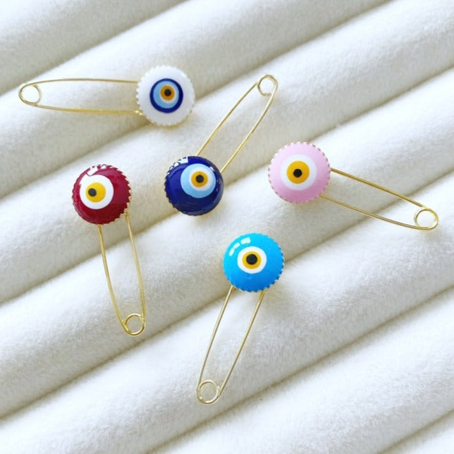Evil Eye Baby Pin, Baby Protection Pin, Evil Eye Safety Pin, Newborn Gift Pin